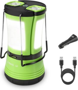 Lepro ランタン ledランタン キャンプランタン 懐中電灯 2本分離できる 【充電式と乾電池併用/最大33～66時間点灯/昼光色/高輝度タイプ/防水防滴】 USBケーブルと車用充電器付き 車中泊用 バーベキュー キャンプ 夜釣り 台風 災害 常備灯 停電 緊急 非常用 防災 ライト